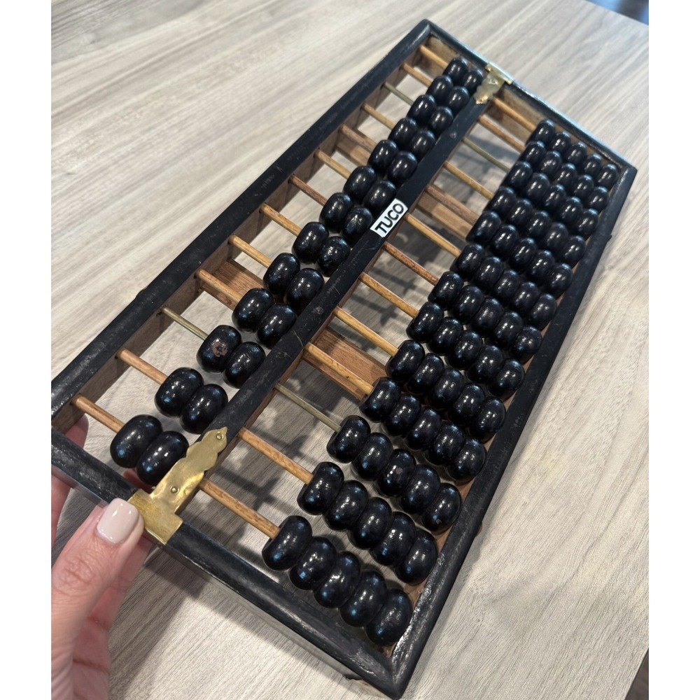 Vtg Lotus Flower Abacus‎ 13 Rods 91 Beads